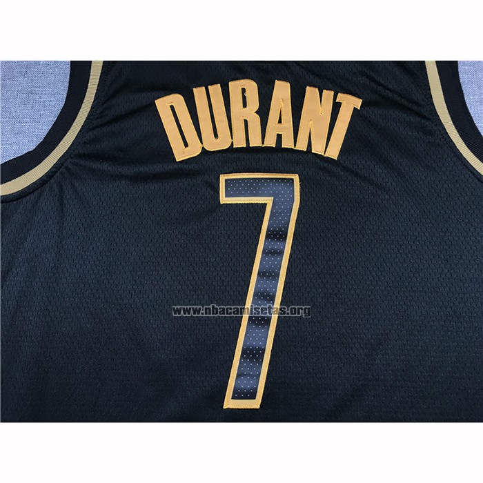 Camiseta Golden Edition Brooklyn Nets Kevin Durant NO 7 Negro